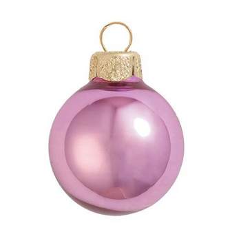 Northlight Pearl Finish Glass Christmas Ball Ornaments - 1.25" (30mm) - Pink - 40ct