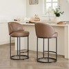 Spruce&Spring Upholstered Swivel Counter Bar Stool with Metal Frame and Arched Back - 3 of 4