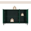Modern Green High Gloss 3-Door Cabinet -Buffet Sideboard with Powder Coated Metal Feet - 4 of 4