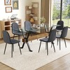 7-Piece Dining Set with Glass Table and 6 Armless Chairs - 2 of 4
