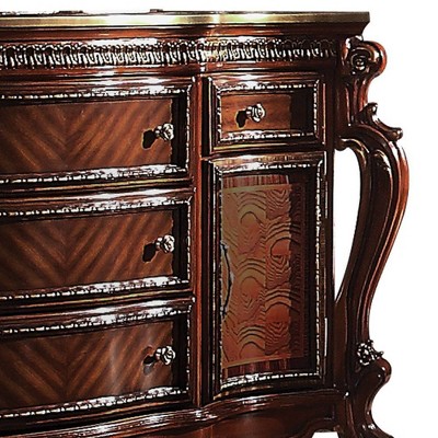 Picardy 69" Cherry Oak Tufted Linen Dresser