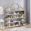 NicBex Bookcases for Living Room 74.8" H 5 Tiers Office Bookshelf Display Shelf Bookcase with Round Top, X Bar Gold Frame - 3 of 4