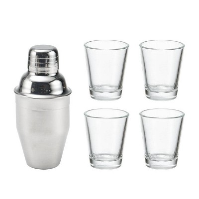 Houdini Stainless Mini Shaker with Shot Glasses