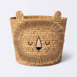 Braided Water Hyacinth Medium Round Storage Basket - Lion - Cloud Island™ - 1 of 4