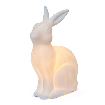 White Porcelain Bunny Rabbit Shaped Night Light for Kids