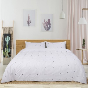 PiccoCasa 3 Pcs Microfiber Polyester Pintuck Duvet Cover  Sets 1 Duvet Cover Set with 2 Pillow Cases - 1 of 4