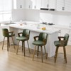 Bekrvio 26" Swivel Counter Height Bar Stools Set of 1/2/3/4,Faux Leather Upholstered Bar Chairs with Back & Arm for Kitchen Island,Black - 3 of 4