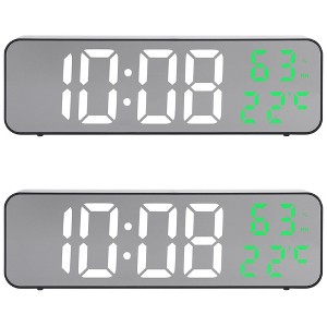 REGALWOVEN 2 Pcs Digital Plastic Temperature Display Large Silent Non-Ticking Wall Clocks 9 inch - 1 of 4