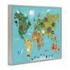 Stupell Industries Country Animals World Map Continents Wildlife Diagram Framed Giclee Art - 2 of 4