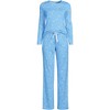 Lands' End Women's Knit Pajama Set Long Sleeve T-Shirt and Pants - 3 of 3