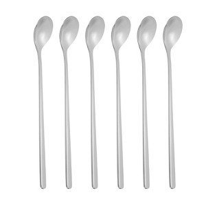 Unique Bargains 304 Stainless Steel Long Handle Coffee Iced Mixing Tea Spoon 6 Pcs - 1 of 4