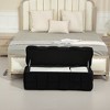 NicBex Velvet Fabric Storage Ottoman Bench,Upholstered Storage Ottoman with Safety Hinge,Storage Bench for Living Room,Bedroom,Black - 2 of 4