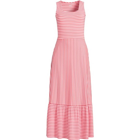 Lands' End Women's Tall Cotton Modal Square Neck Tiered Maxi Dress ...