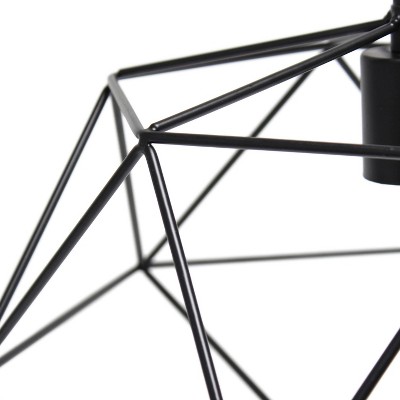 Black Geometric Metal Wire Ceiling Pendant Light