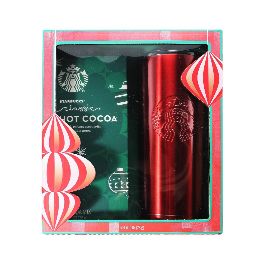 Starbucks Tall Travel Mug Gift Set with Cocoa - Christmas
