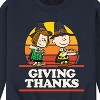 Men's - Peanuts - Charlie and Peppermint Patty Giving Thanks Graphic Fleece Sweatshirt - 2 of 4