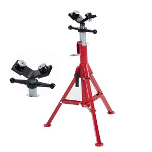 Pipe Jack Stand, Heavy Duty V-Head Pipe Jack Stand 2500 Lbs - 28-52'' Adjustable Height, Folding Legs (Outdoor/Warehouse/Studio) - 1 of 4