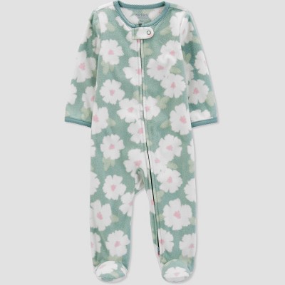 Image of Carter's Just One You® Baby Girls' Sage Floral Sleep N' Play - White 3M