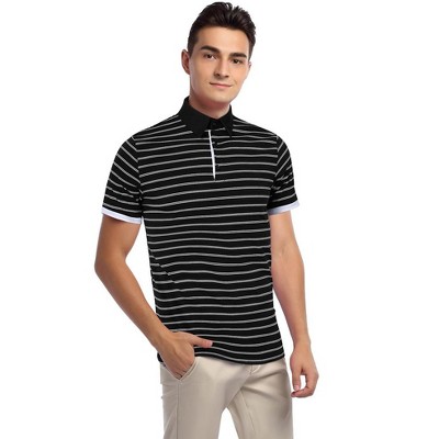 Men's Casual Golf Polo Shirts Athletic T Shirt Long Sleeve Wicking Quick Dry Slim Fit Cotton Sports