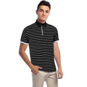 Men's Casual Golf Polo Shirts Athletic T Shirt Long Sleeve Wicking Quick Dry Slim Fit Cotton Sports - 1 of 4