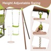 Infans 7-in-1 Swing Set with Covered Fort Height Adjustable Swing Climbing Rope Sandbox - 4 of 4