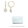 Adornia 14k Gold Plated CZ Halo Drop Huggie Hoop Earrings - 4 of 4