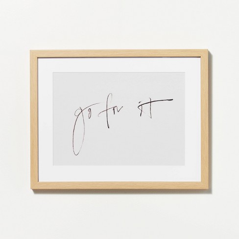 14" x 11" Go For It Framed Wall Art Cream - Threshold™ designed with Studio McGee - image 1 of 4