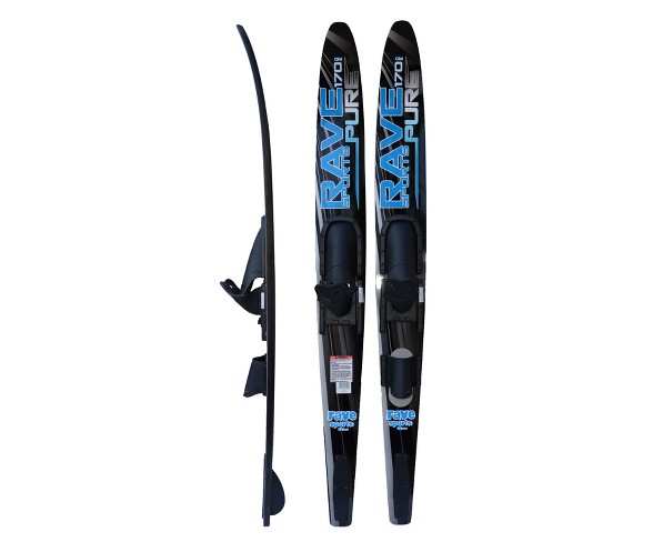 Rave Sports Adult Pure Combo Water Skis Black - 2pc