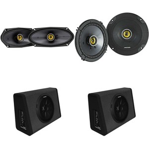 Kicker (2) 11PT250 Powered Truck Enclosure & 50CSC4104 4x10" , 46CSC654 6.5" Bundle - 1 of 4