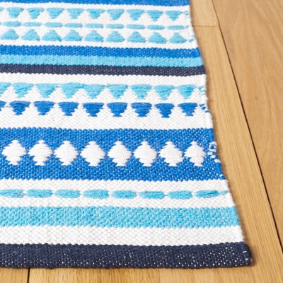Coastal Breeze Blue Handwoven Cotton 8' x 10' Area Rug