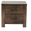 Oak Finish 1pc Nightstand Wooden Bedside Table 2x Drawers Storage Bedroom Furniture - 2 of 4