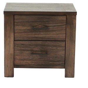 Gulches Oak Finish Nightstand with Dual Drawers and Contemporary Charm - 1 of 4