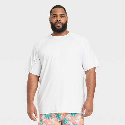 Men's Big & Tall Slim Fit Short Sleeve Rash Guard Swim Shirt - Goodfellow & Co White 5XL