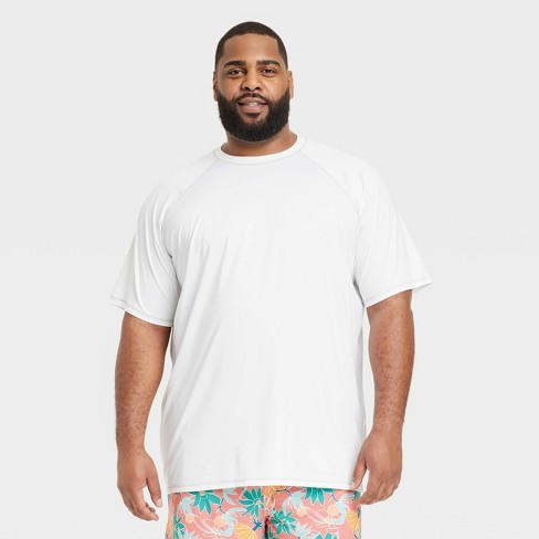 Men's Slim Fit Short Sleeve Rash Guard Swim Shirt - Goodfellow & Co™ White  Xxl : Target