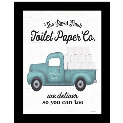HomeRoots Toilet Paper Co Black Framed Print Bathroom Wall Art