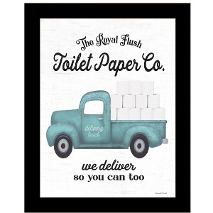 HomeRoots Toilet Paper Co Black Framed Print Bathroom Wall Art - 1 of 4