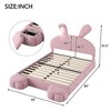 NicBex Twin/Full Size Upholstered Platform Bed with Cartoon Ears Shaped Headboard and  2 Storage Stools for Kids Teens Adults - 3 of 4