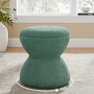 VANOMi 15.75'' Wide Upholstered Swivel Ottoman, Makeup Pouf, Shoe Changing Stool - 1 of 4