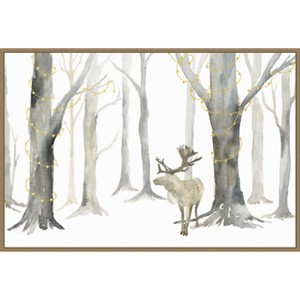 Amanti Art Christmas Forest landscape by Tara Reed Canvas Wall Art Print Framed - 1 of 4