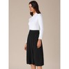 INSPIRE CHIC Women's High Waist A-Line Pleated Fall Work Office Midi Skirt - 3 of 4