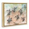 Stupell Industries Baby Sea Turtles Swimming Shore Floating Frame Canvas Art - 2 of 4