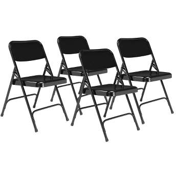 Set of 4 Premium All Steel Folding Chairs Black - Hampden Furnishings