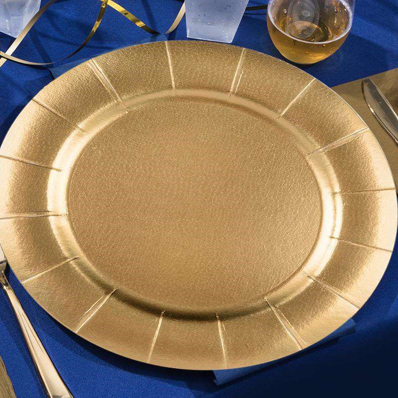 Smarty Had A Party 13" Gold Round Disposable Paper Charger Plates (120 Plates), 4 of 5