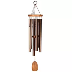 Wind & Weather Medium Bronze-Colored Aluminum Amazing Grace Wind Chime With Ash Wood Disk And Wind Catcher
