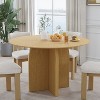 PexFix 45" x45" Solid Wood Round Dining Table with Natural Finish and Elegant Arched Legs for Modern Dining Rooms & Kitchens - 2 of 4