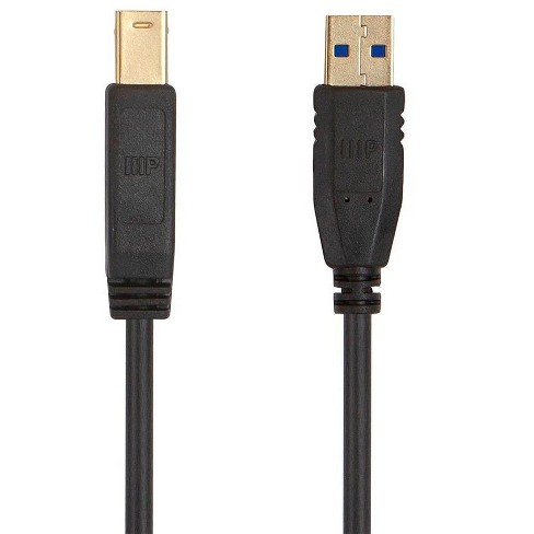 Monoprice USB 3.0 Type-A to Type-B Cable - 3 Feet - Black | Compatible With Monitor, Scanner, Hard Disk Drive, USB Hub, Printers - Select Series - image 1 of 4