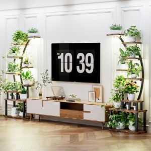 ORRD 2PCS 63" Metal Plant Stand with Grow Lights, 9-Tier Tall Indoor Plant Shelf Rack for Living Room & Patio - 1 of 4