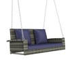 2-Person Wicker Hanging Porch Swing with Chains, Cushion, Pillow, Rattan Swing Bench for Garden, Backyard, Pond. - 4 of 4