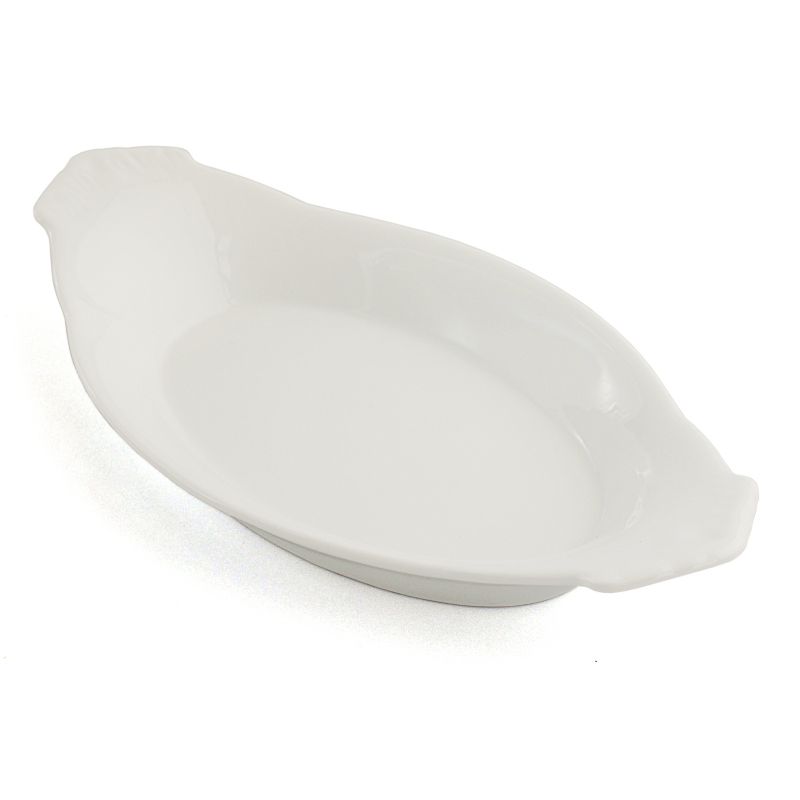Kitchen Supply Traditional Porcelain 10.25 Inch Oval Au Gratin, 1 of 2