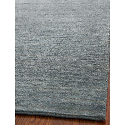 Himalaya Blue Hand-Knotted Wool Area Rug, 5' x 8'